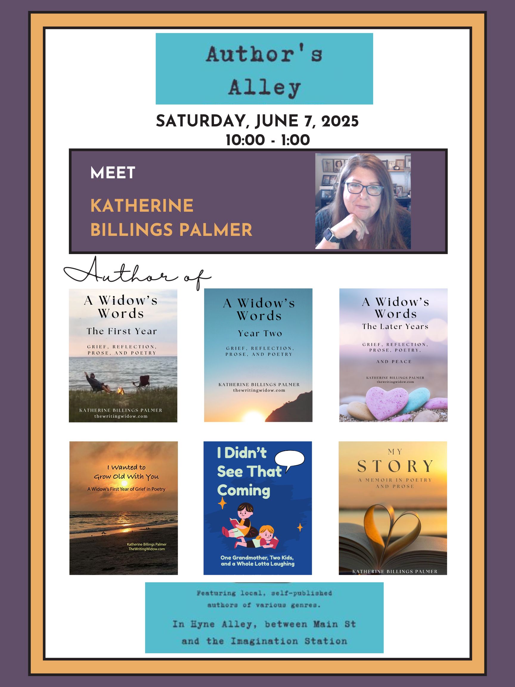 Author’s Alley this coming Saturday – see you there!